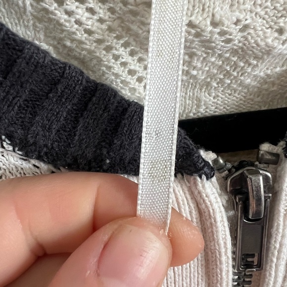 Free People Ivory Lace Varsity Bomber Jacket, size XS - Picture 5 of 5